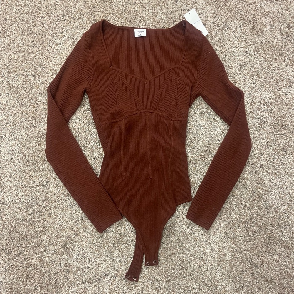 Abercrombie & Fitch Corset Sweetheart Sweater Bodysuit